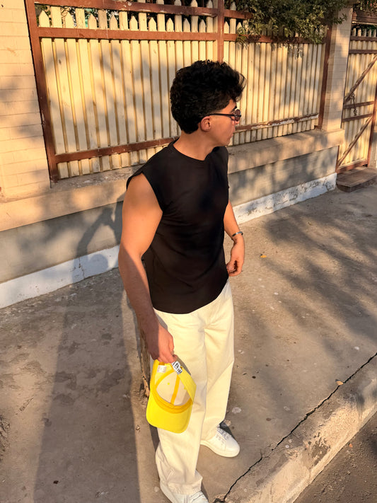 Black Cut-Off Tank