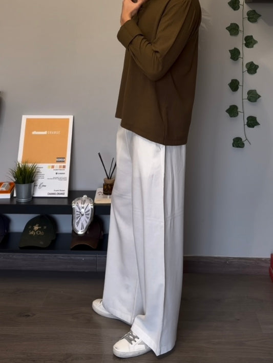White linen pants