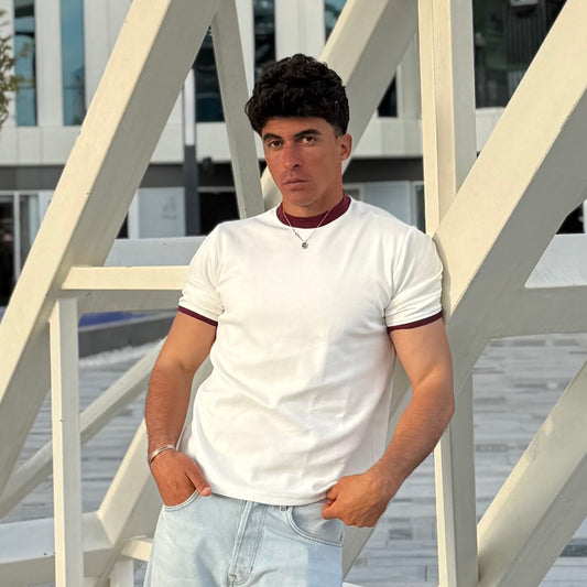 Core White-Burgundy T-shirt