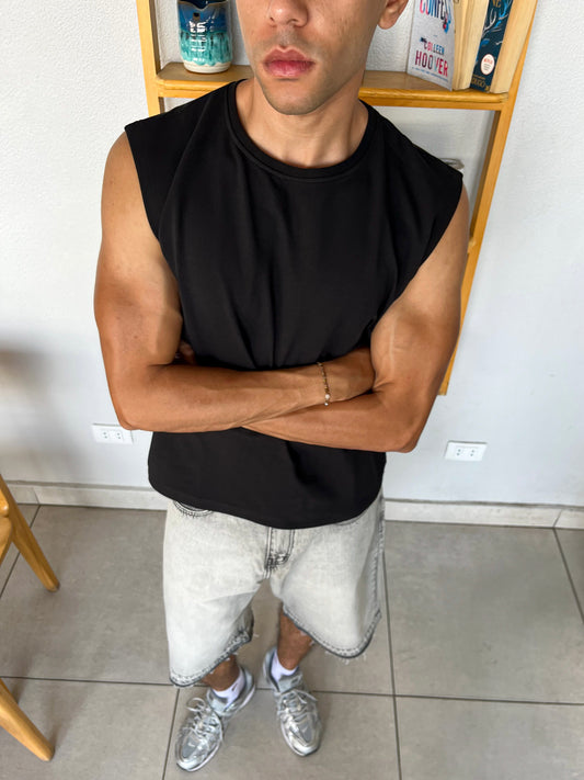 Black Cut-Off Tank