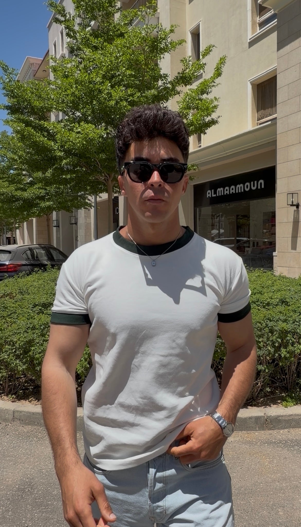 Core White-Olive T-shirt