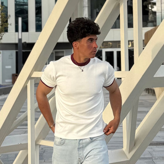 Core White-Burgundy T-shirt