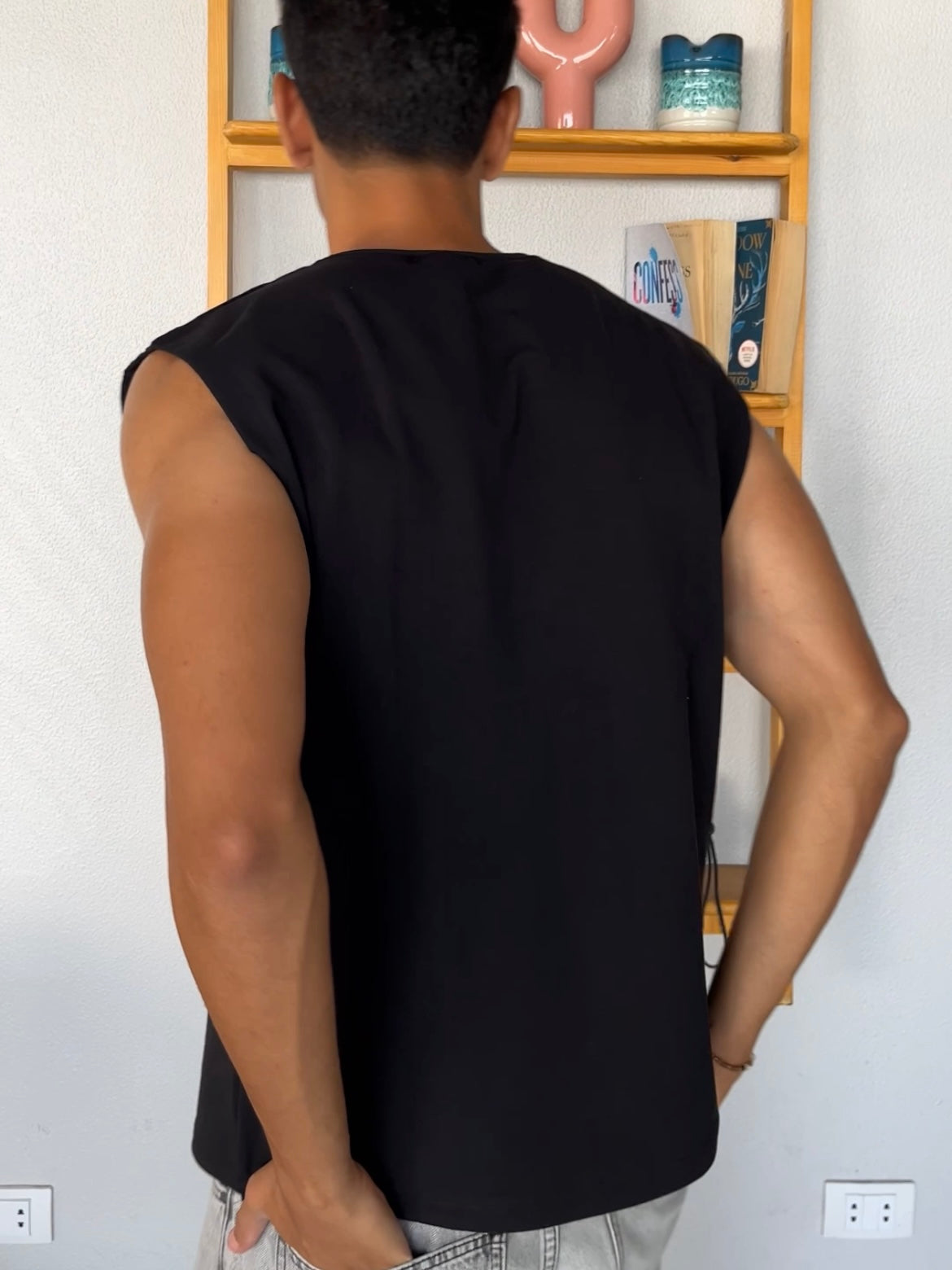 Black Cut-Off Tank