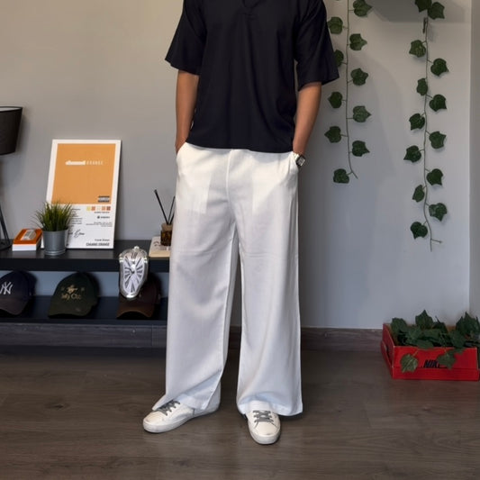 White linen pants