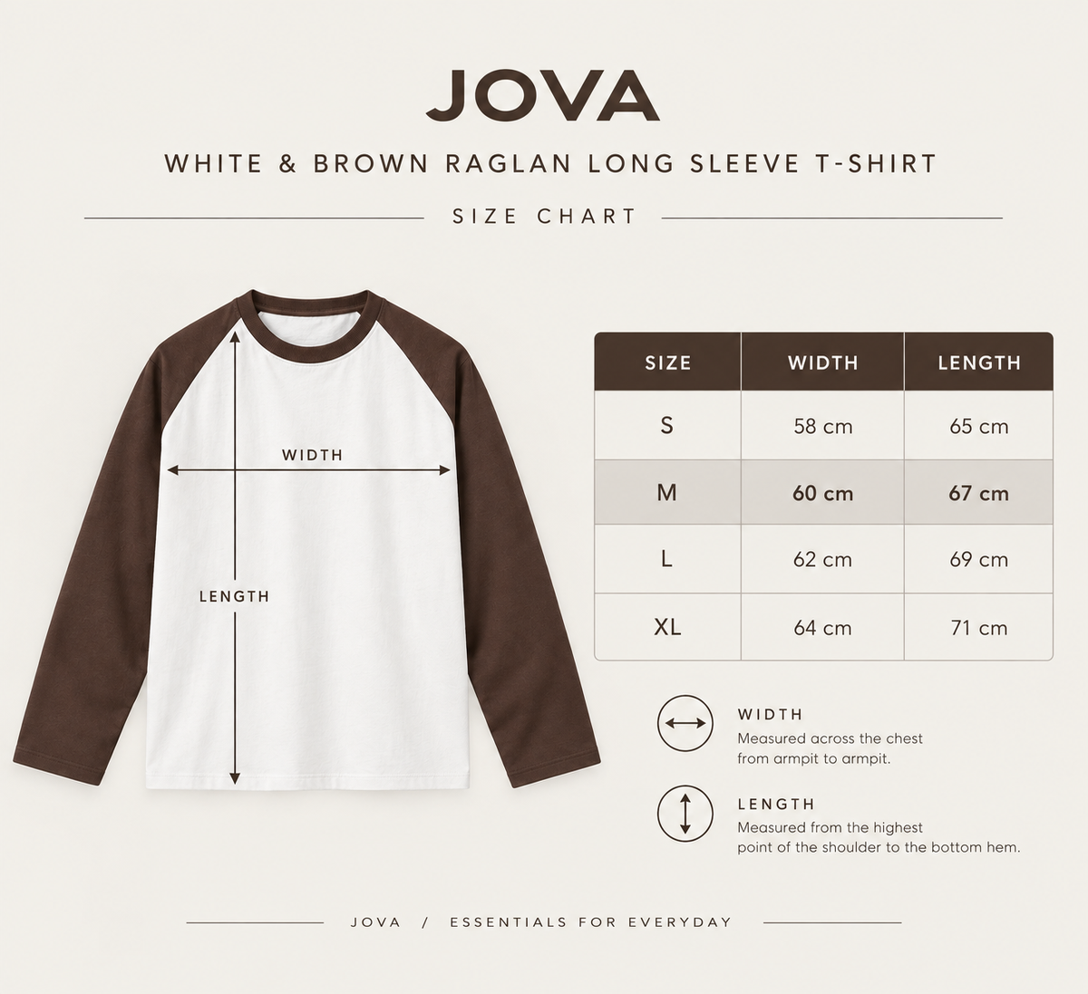 White &Brown Raglan Long Sleeve T-Shirt