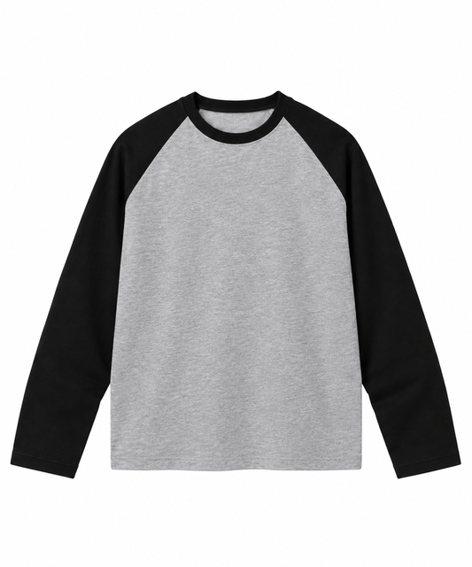 Gray & Black Raglan Long Sleeve